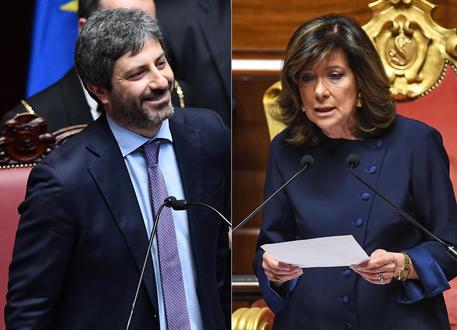 Una combo con i due presidenti eletti di Camera, Roberto Fico, e Senato, Maria Elisabetta Alberti  Casellati © ANSA