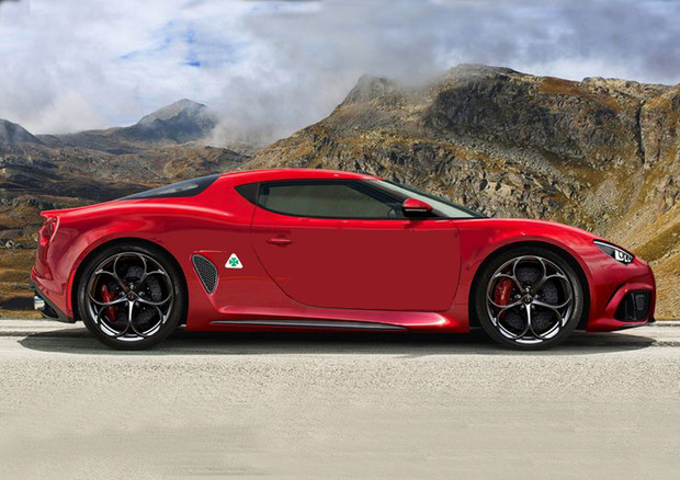 L'Alfa Romeo 8C avrà carrozzeria in carbonio e motore centrale V6 biturbo più unità ibrida per 700 Cv totali © Auto Motor und Sport