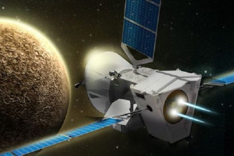 Rappresentazione artistica della sonda Bepi Colombo in viaggio verso Mercurio (fonte: Astrium) - RIPRODUZIONE RISERVATA