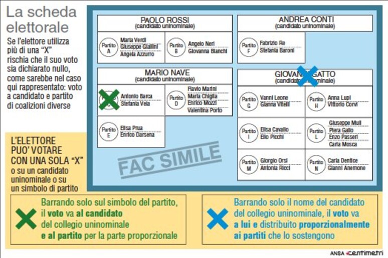 Elezioni 2018: la scheda elettorale - RIPRODUZIONE RISERVATA